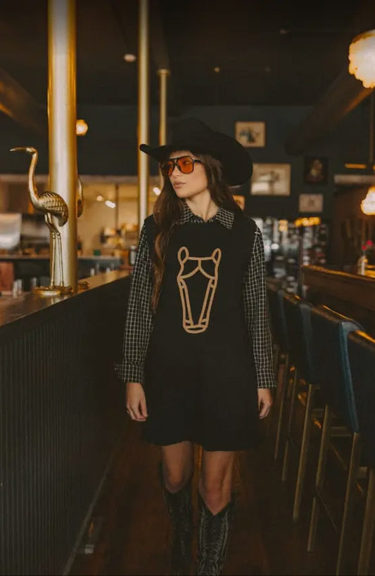 Black Horse Sweater Dress