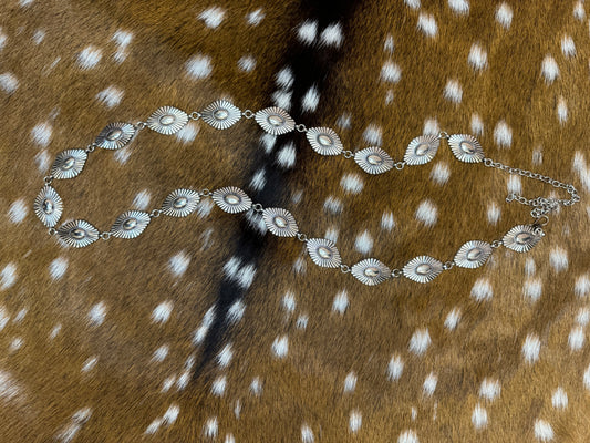 Diamond Shaped Concho Nickel Silver Belt
