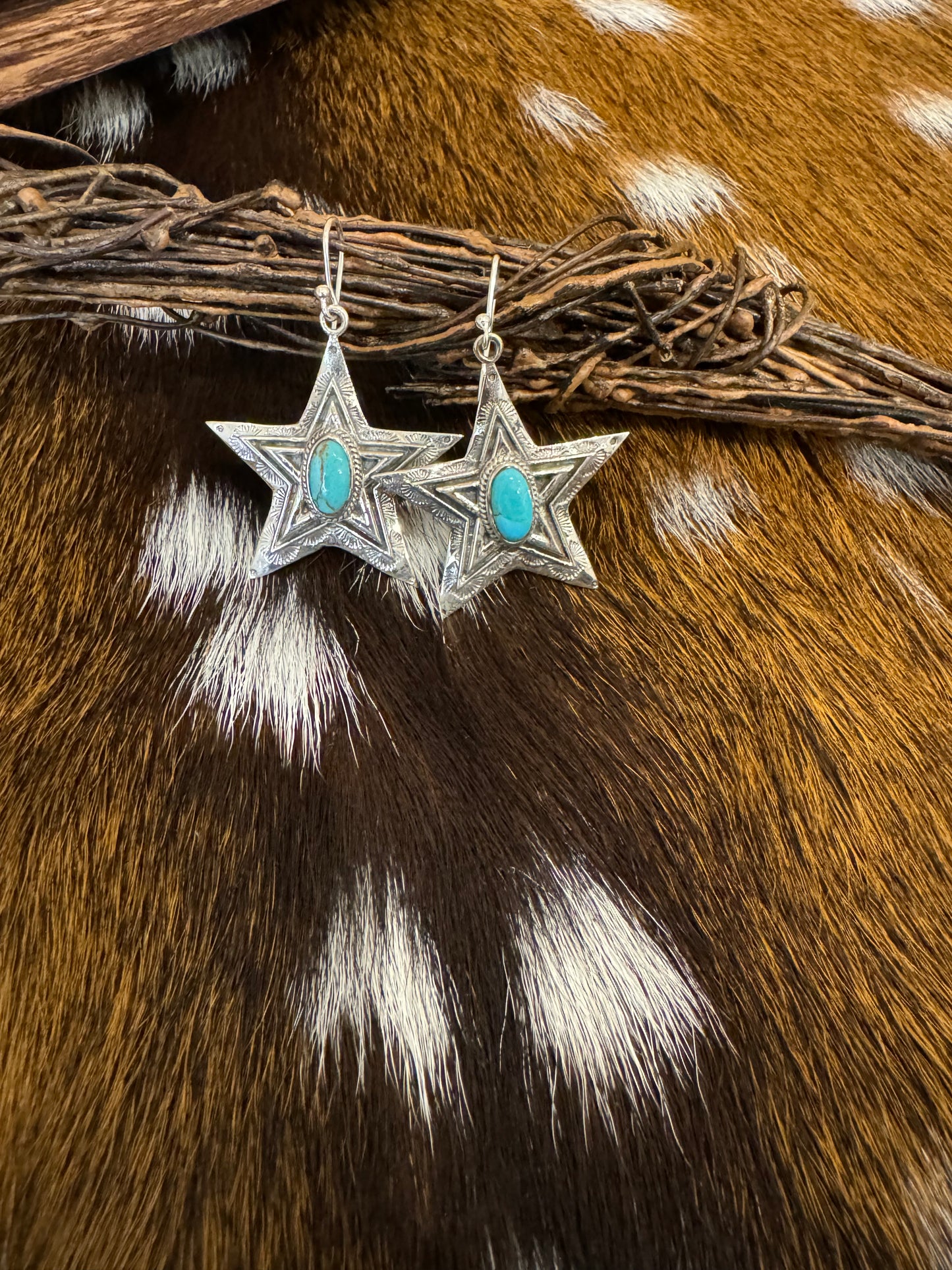 HADA Collection SS Kingman Turquoise Star Earring