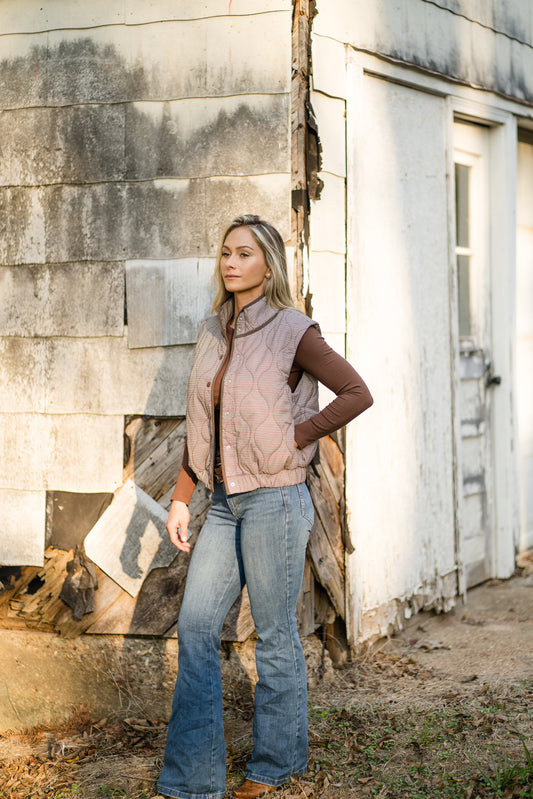 Houndstooth Quilted Vest