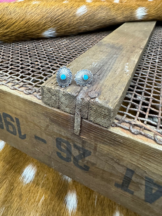 SS Kingman Turquoise Earring - Style 1